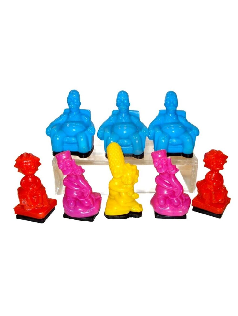 Vintage 1990's Lot of 8 Simpsons Blow Mold Plastic Figurines in various colors